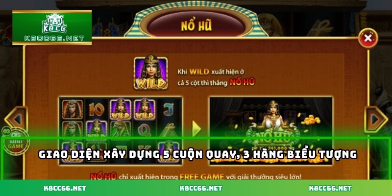 Giao diện xây dựng 5 cuộn quay, 3 hàng biểu tượng