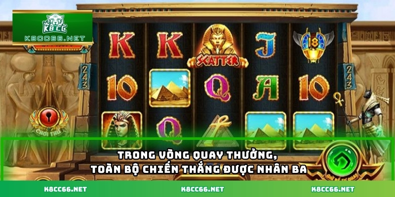Trong vòng quay thưởng, toàn bộ chiến thắng được nhân ba