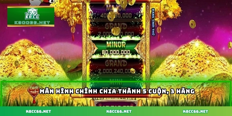 Màn hình chính chia thành 5 cuộn, 3 hàng