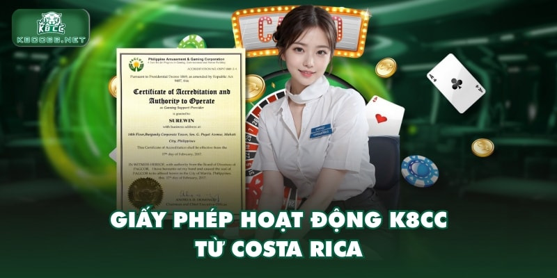 Giấy phép hoạt động K8CC từ Costa Rica